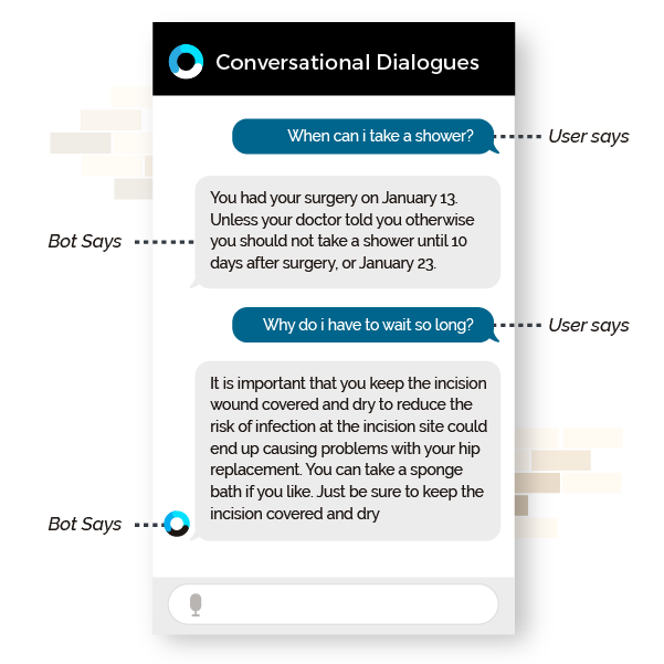 Conversational dialogues chatbot for Orbita Platform webpage Orbita Platform webpage featuring Conversational dialogues chatbot